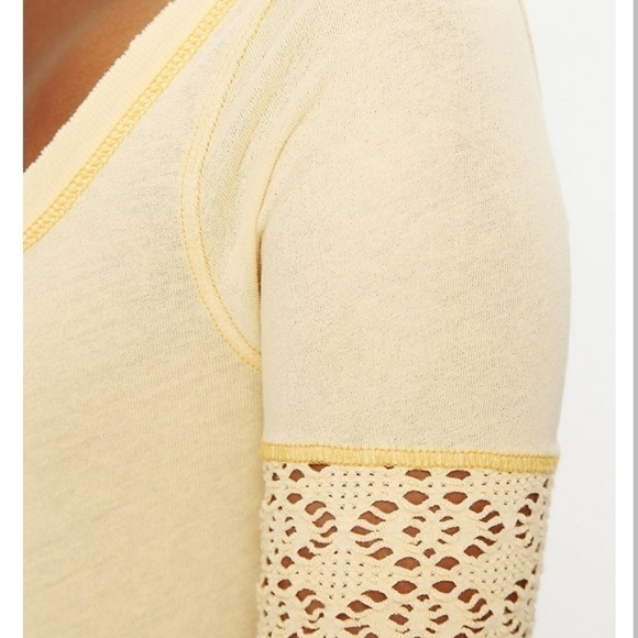 free PEOPLE we the free boho girlie greaser top yellow xs - Picture 3 of 9